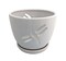 Dragonfly Matte White Ceramic Orchid Pot and Saucer + Felt Feet-5 1/2" x 5 1/4"